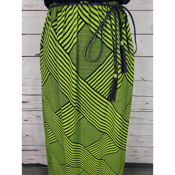 City Triangles Women's Lime Green Blue Sleeveless Size Medium Jrs Maxi Dress‎ - Picture 7 of 9